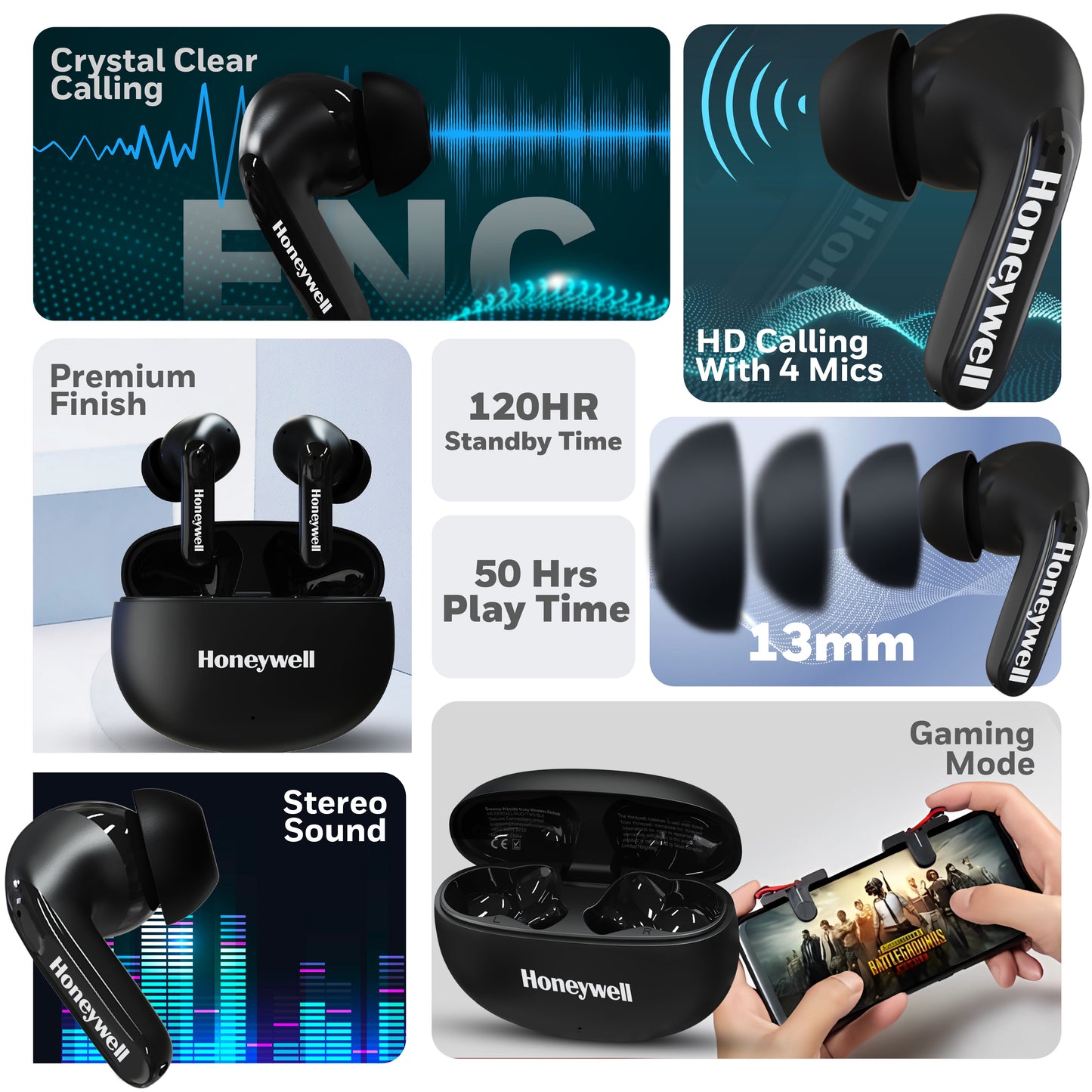Suono P2100 Truly Wireless Earbuds-Black