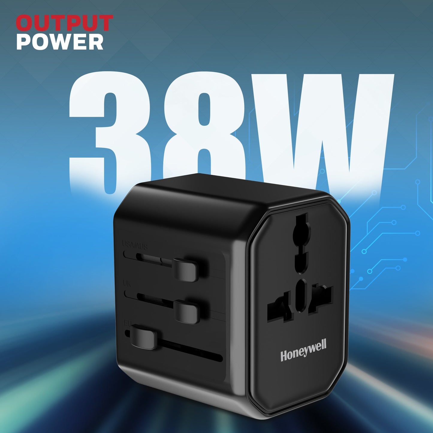 Universal World Travel Adapter - 38W(Black)
