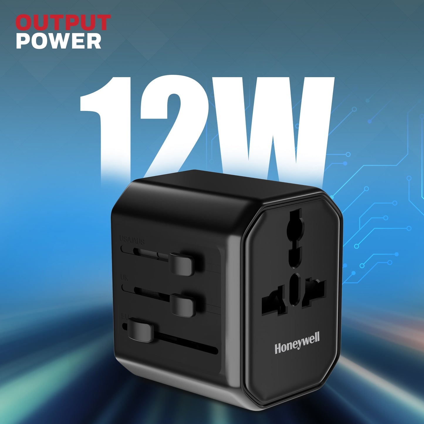 Universal World Travel Adapter - 12W(Black)