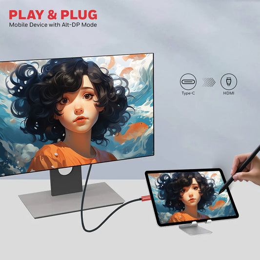 Type C to HDMI Cable - 1 meter