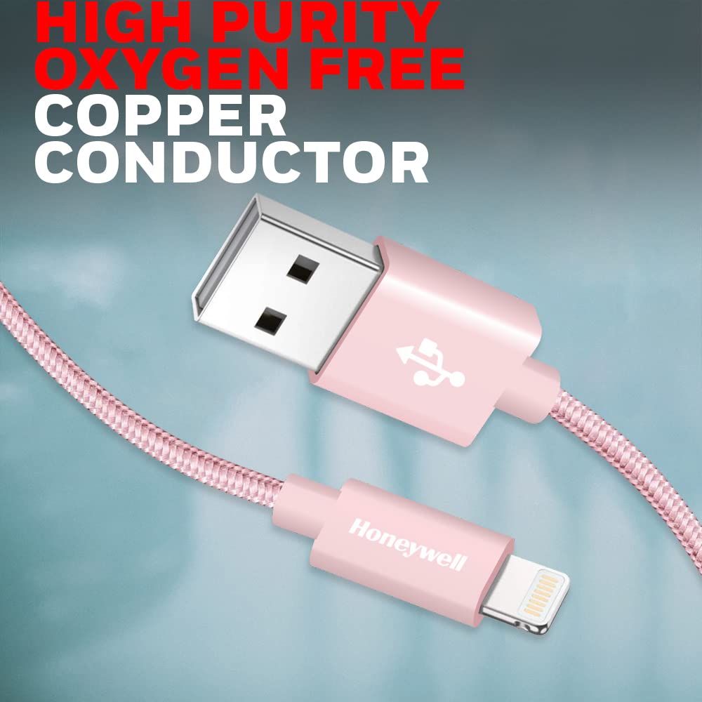 Apple Lightning Sync & Charge Cable 1.2 Mtr (Braided) - Rose Gold