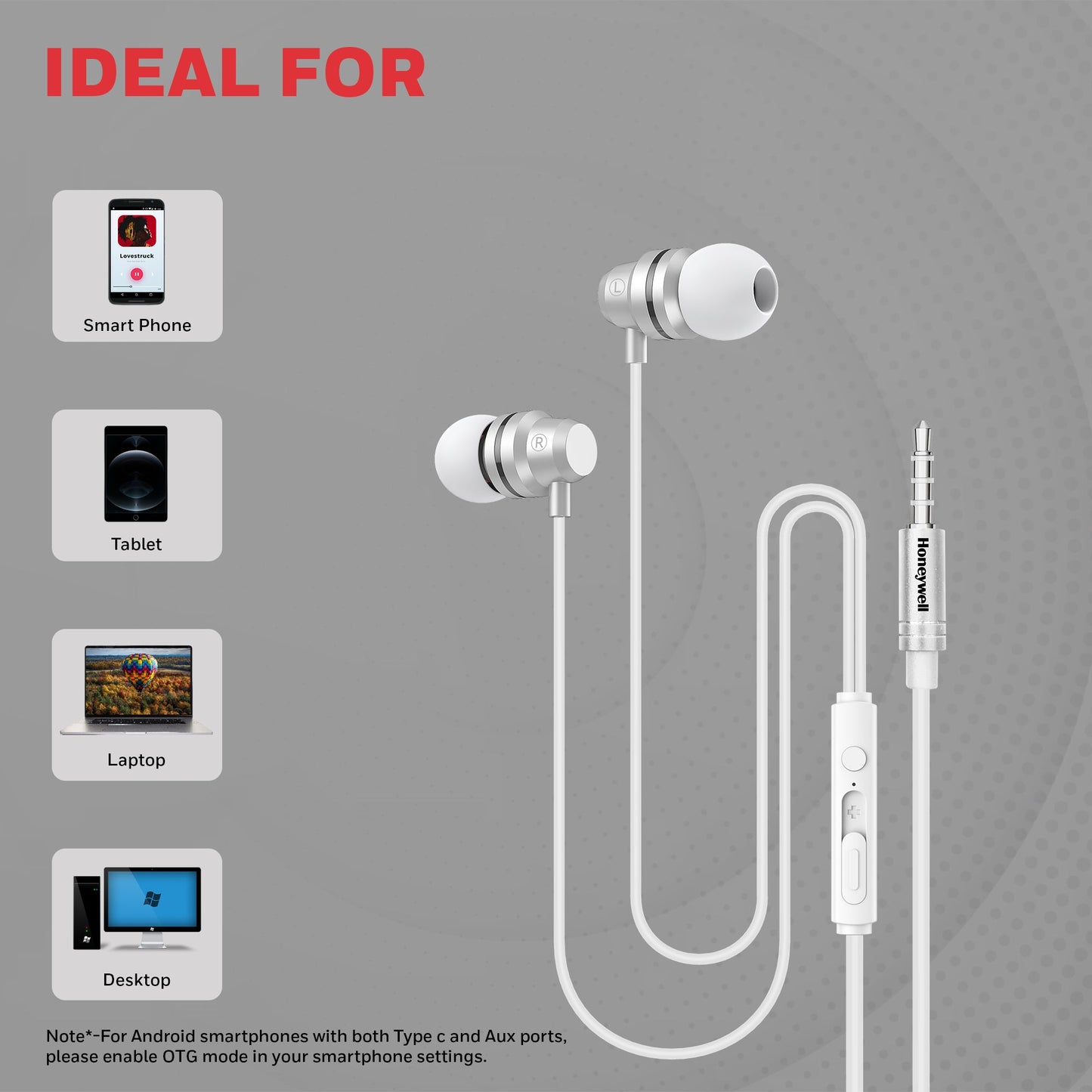 Moxie V50 Wired Earphones-White