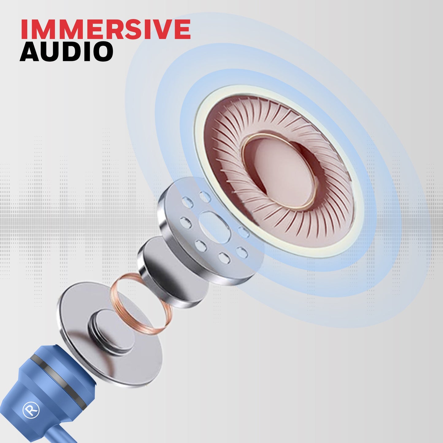 Suono P60 Wired Earphones-Blue