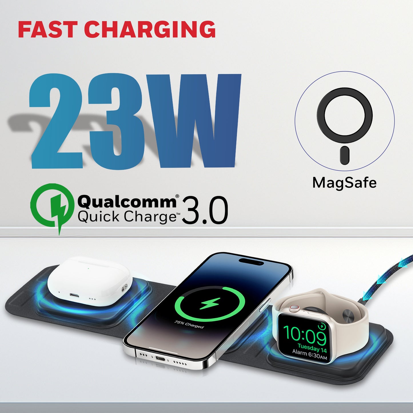Zest Wireless 3 in 1 Foldable Charger