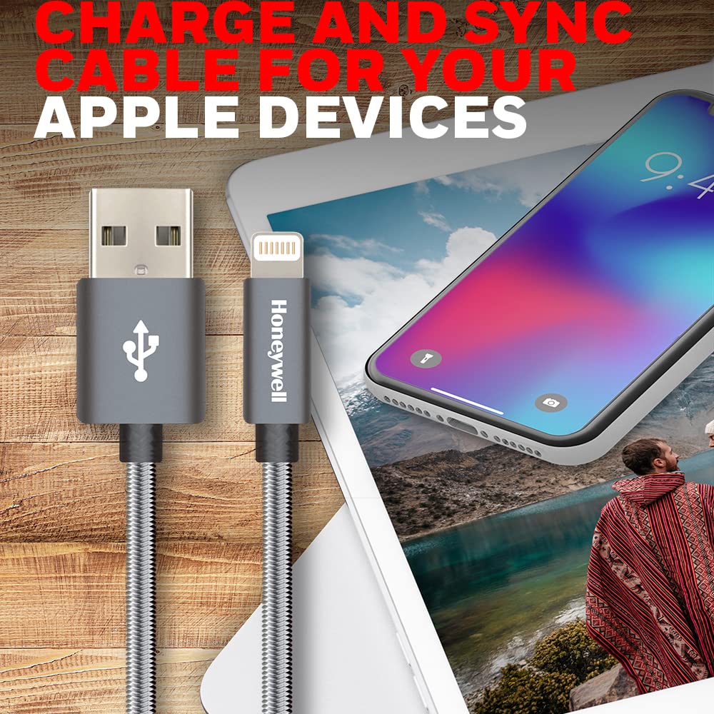 Apple Lightning Sync & Charge Cable 1.2 Mtr (Braided) - Grey