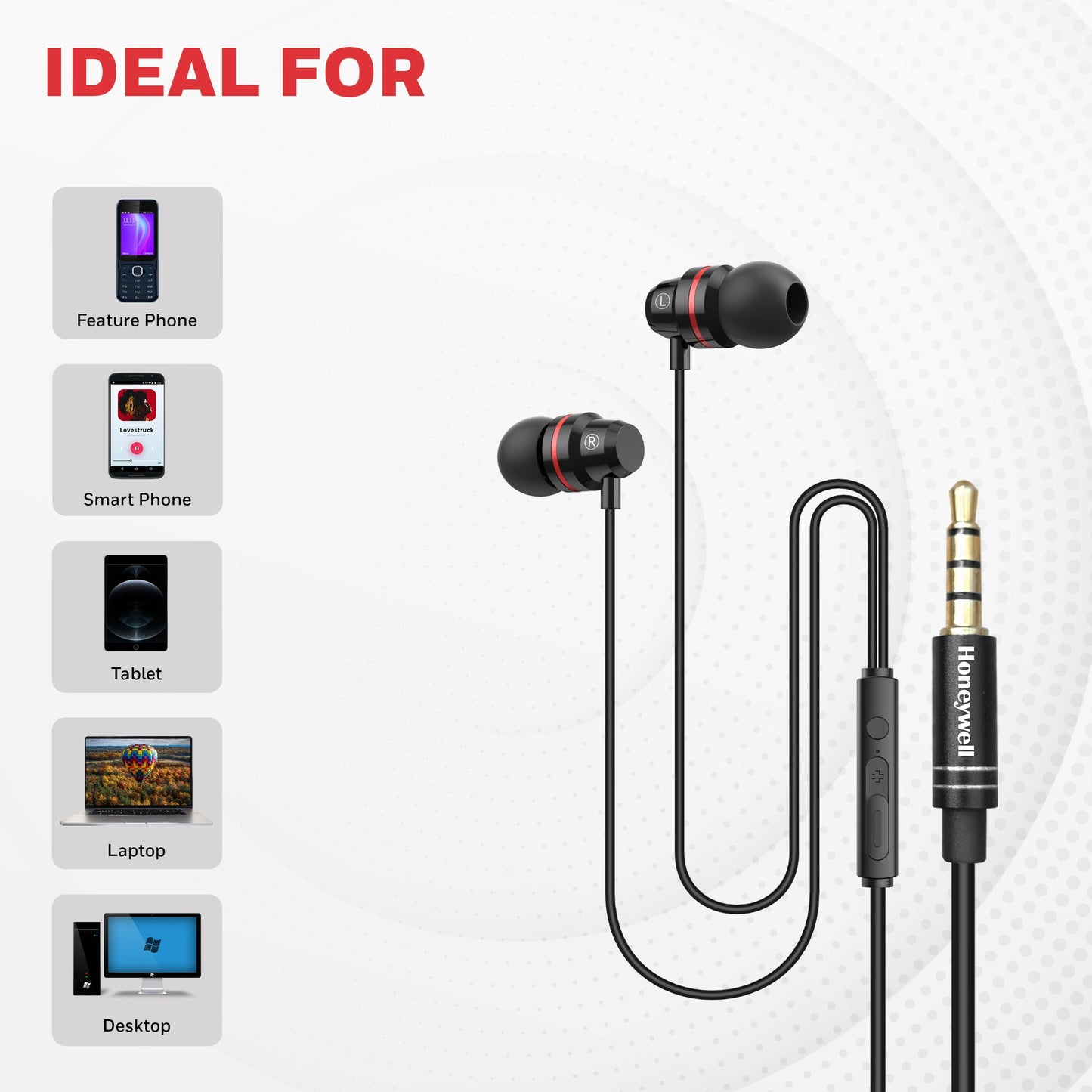 Moxie V50 Wired Earphone- Black
