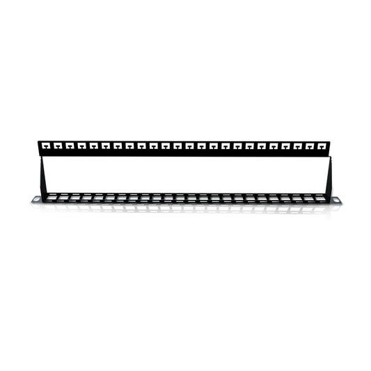 Slim Patch Panel, 0.5U, UTP Keystone, Unloaded, 24 Port