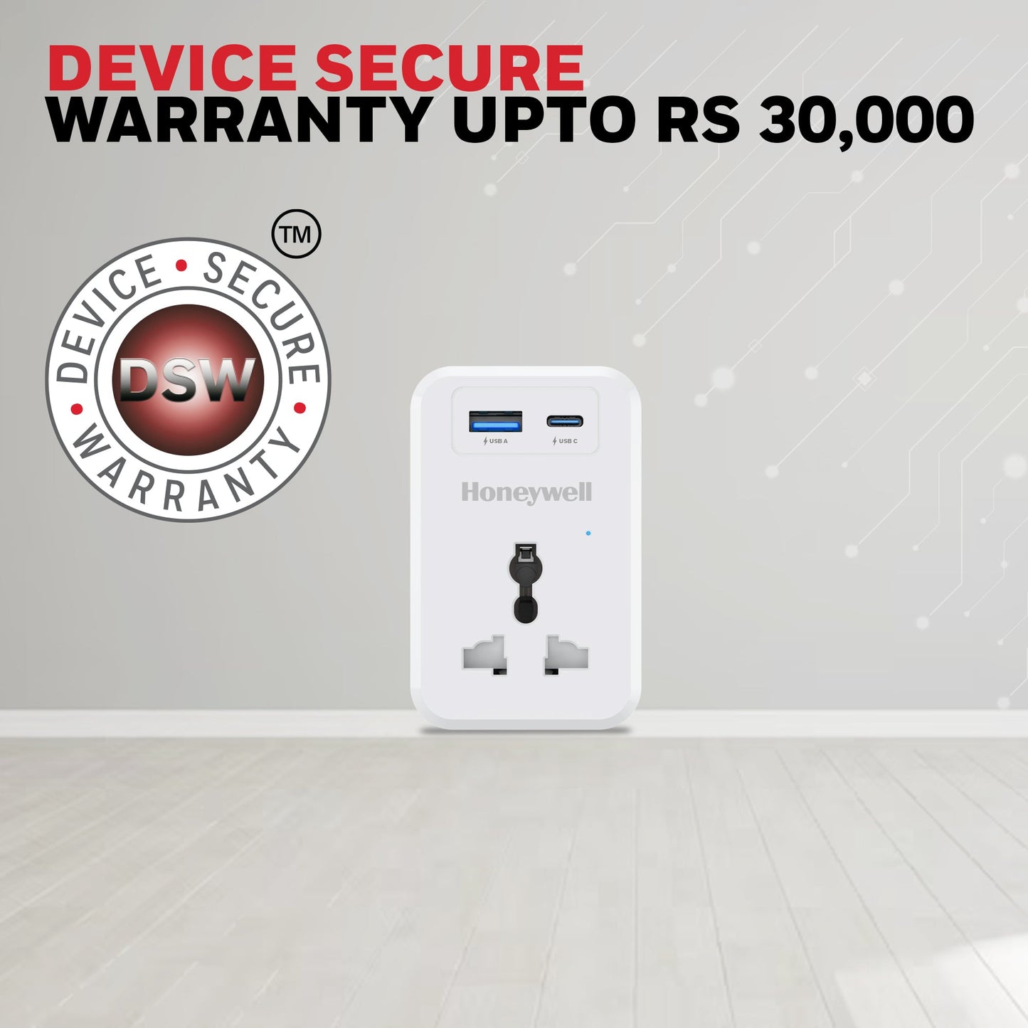 1 Outlet Surge Cube with 1xType C with PD & 1xUSB - White