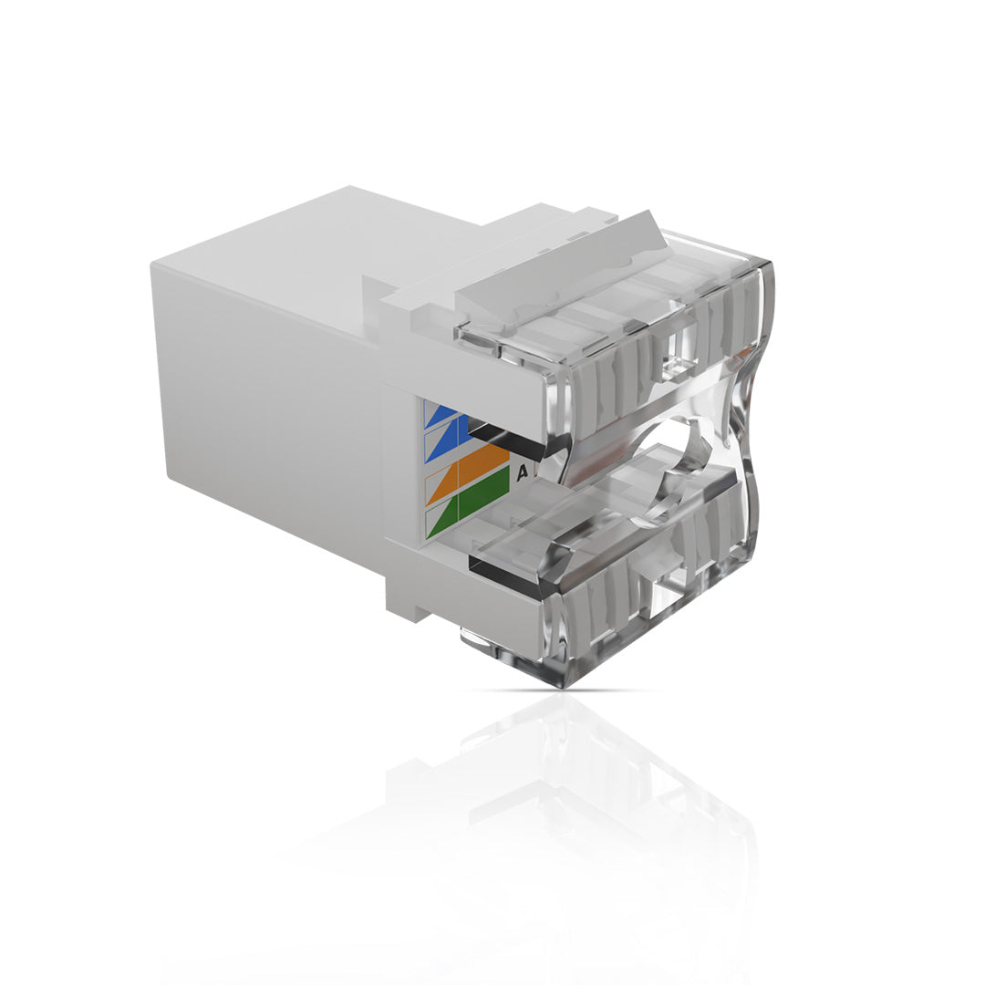 Cat6 UTP Keystone Jack Shuttered WHITE