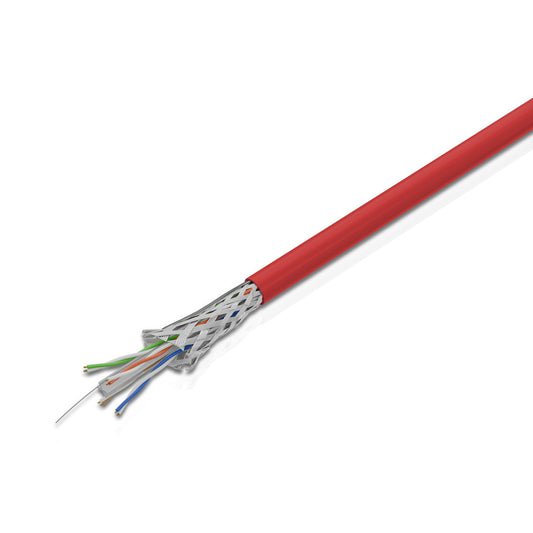 Cat 6 SFTP 4P Solid Cable True 23 AWG LSZH CM Red 305 Mtrs