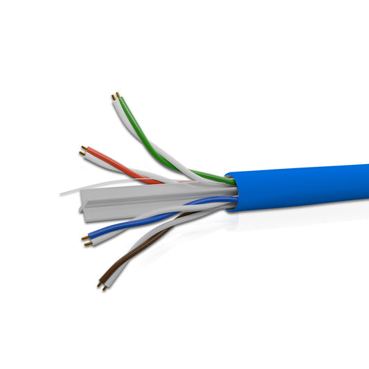 Cat 6 UTP 4P Solid Cable 24AWG FRPVC CM Blue 305 Mtrs