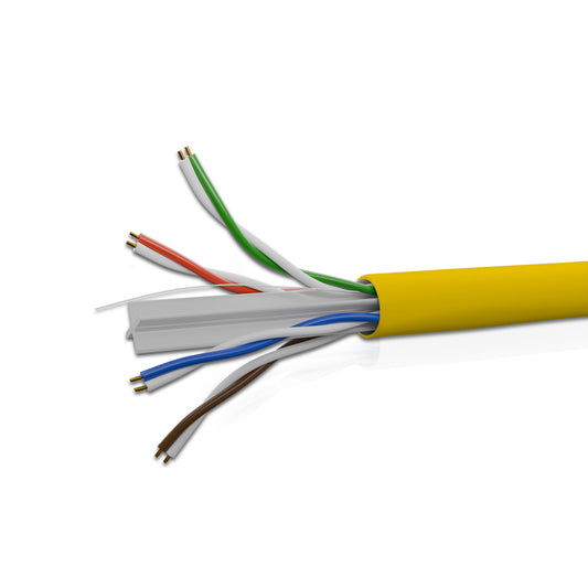Cat 6 UTP 4P Solid Cable 24AWG FRPVC CM Yellow 305 Mtrs