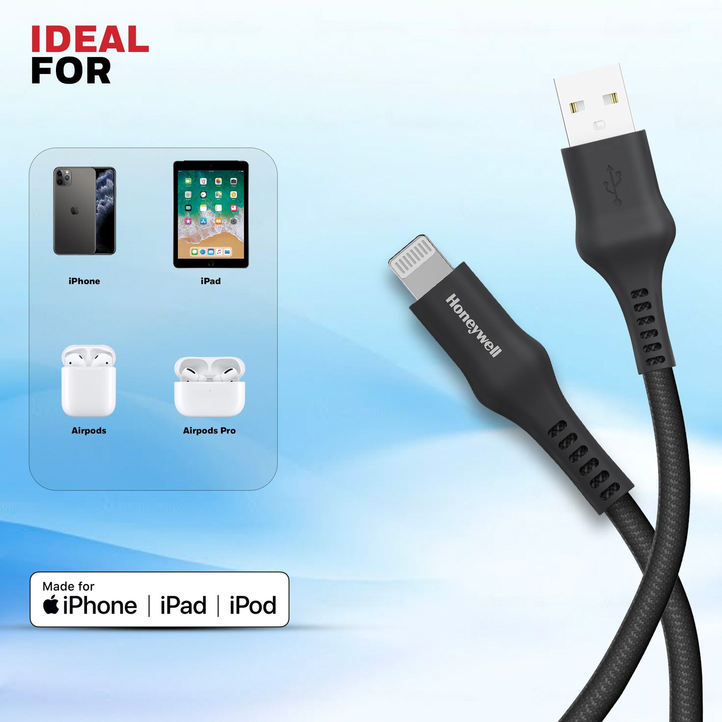 USB to Lightning Cable 1.2 Meter - Black