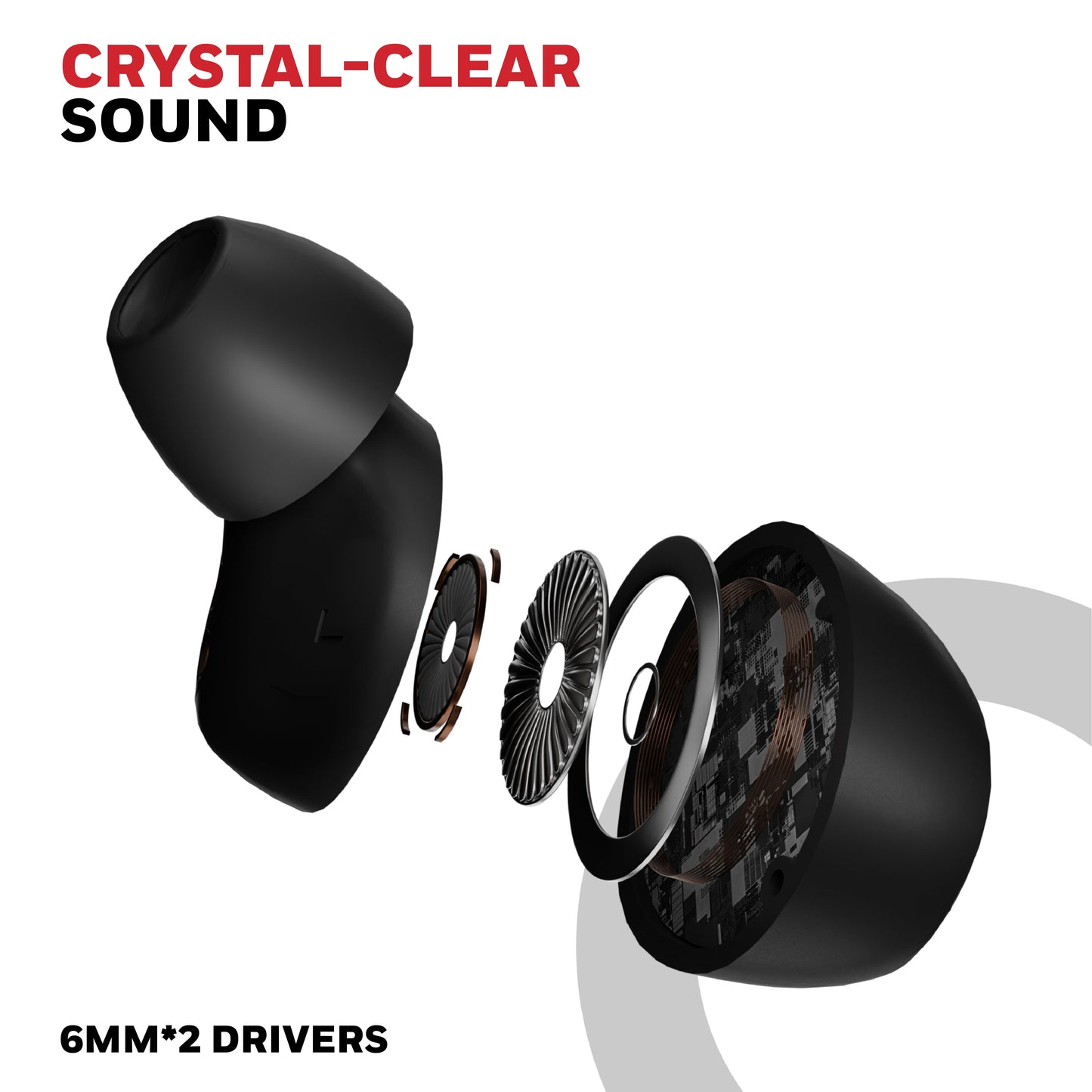 Suono P2200 Truly Wireless Earbuds-Black