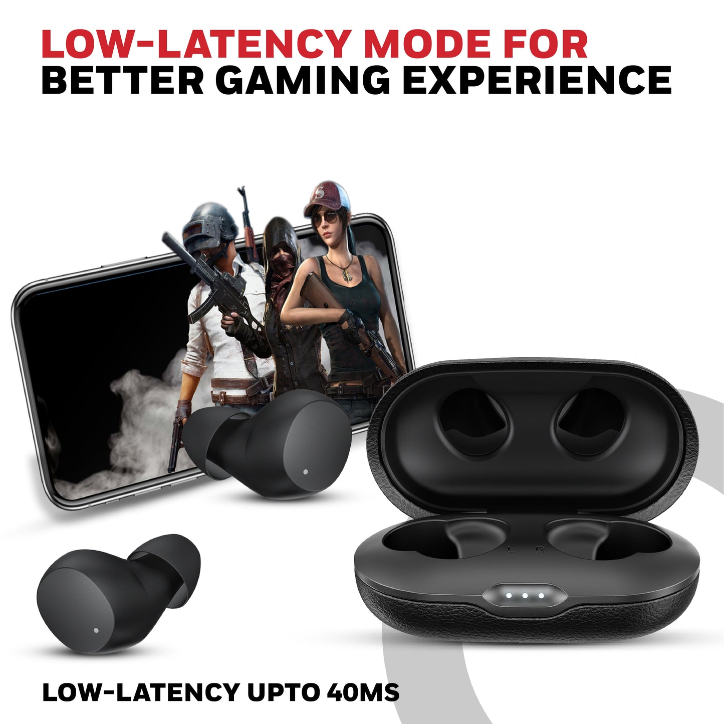 Suono P2200 Truly Wireless Earbuds-Black
