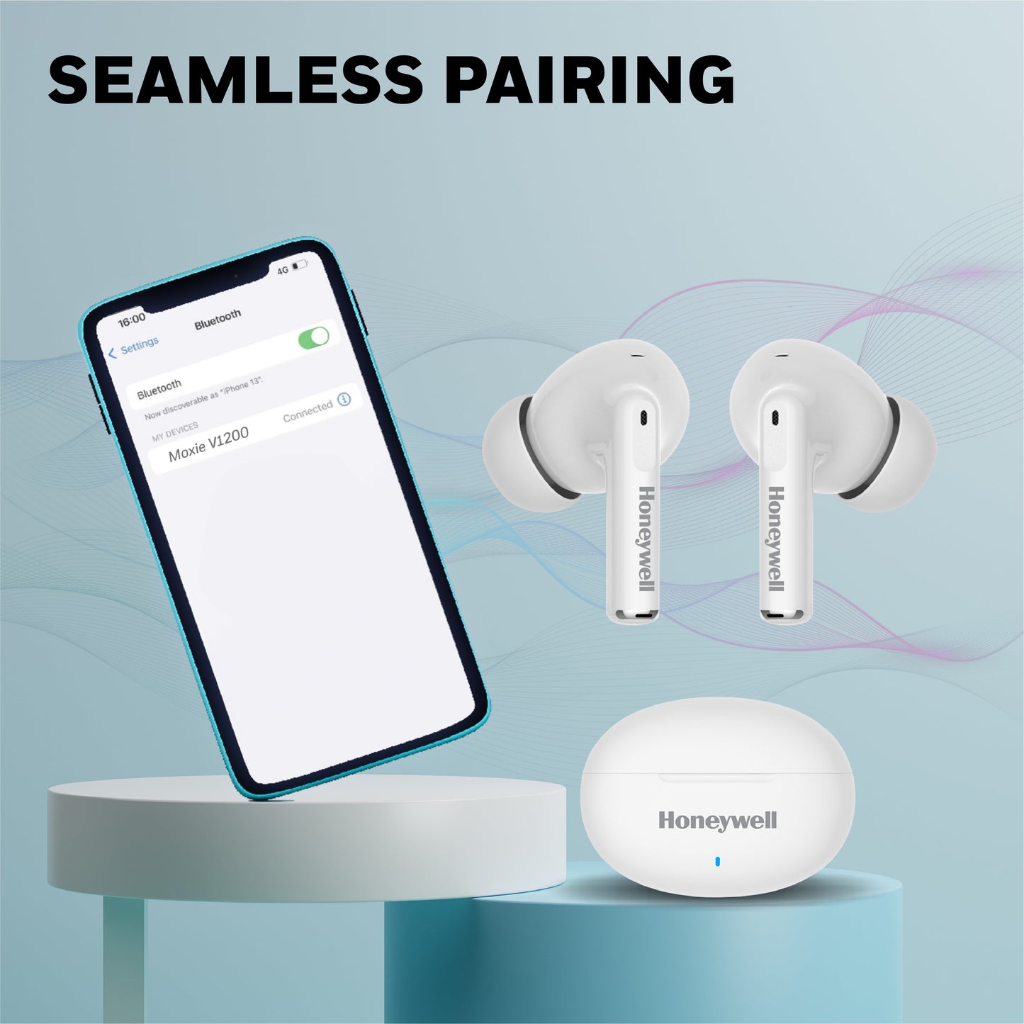 Moxie V1200 Truly Wireless Earbuds-White
