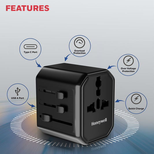 Universal World Travel Adapter - 12W(Black)