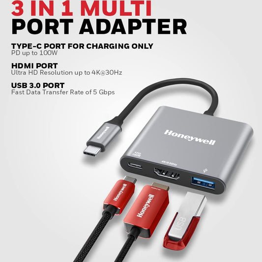 Type C to HDMI with PD Charging and USB 3.0 Adapter