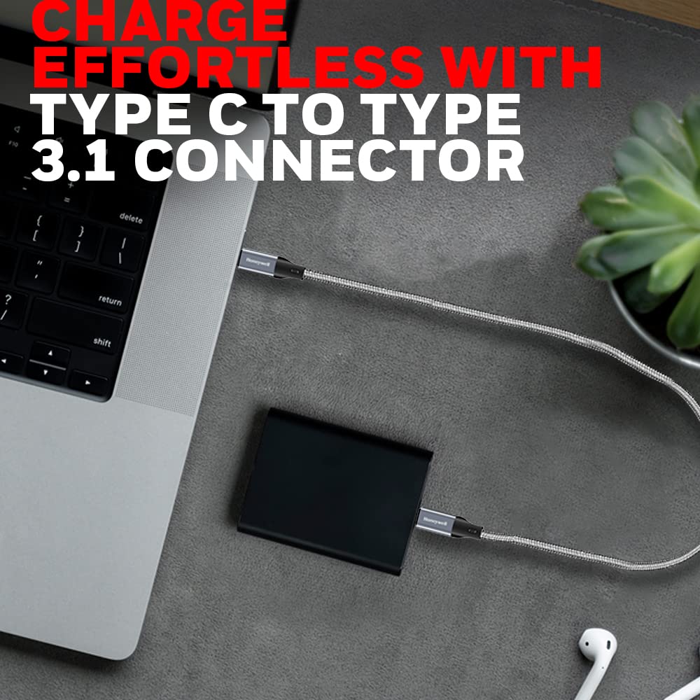 Type C to Type C USB 3.1 cable 1.2mtr - (Braided) - Grey