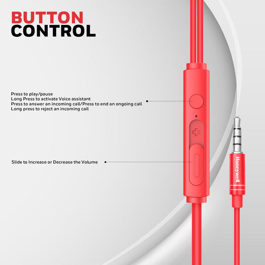 Moxie V50 Wired Earphones-Red