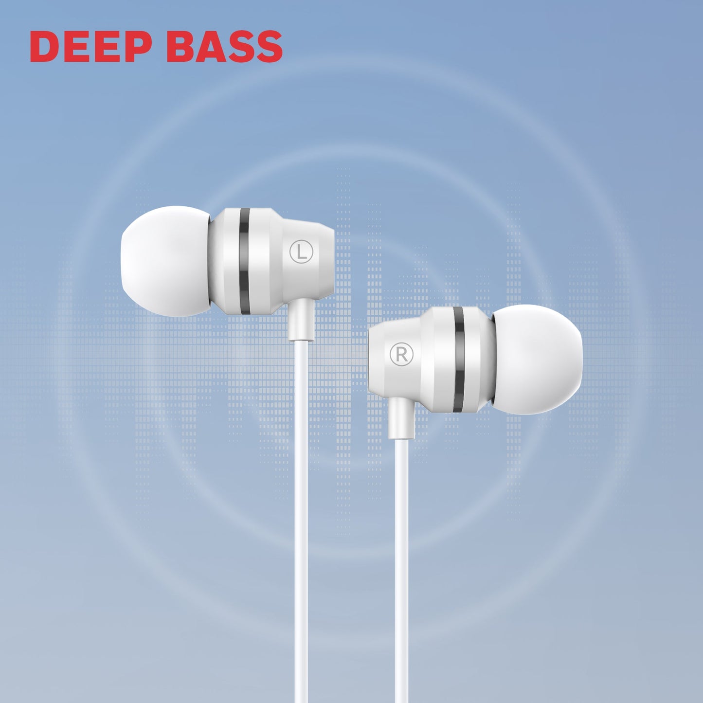 Suono P60 Wired Earphones-White