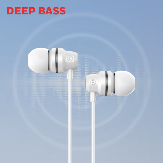 Suono P60 Wired Earphones-White