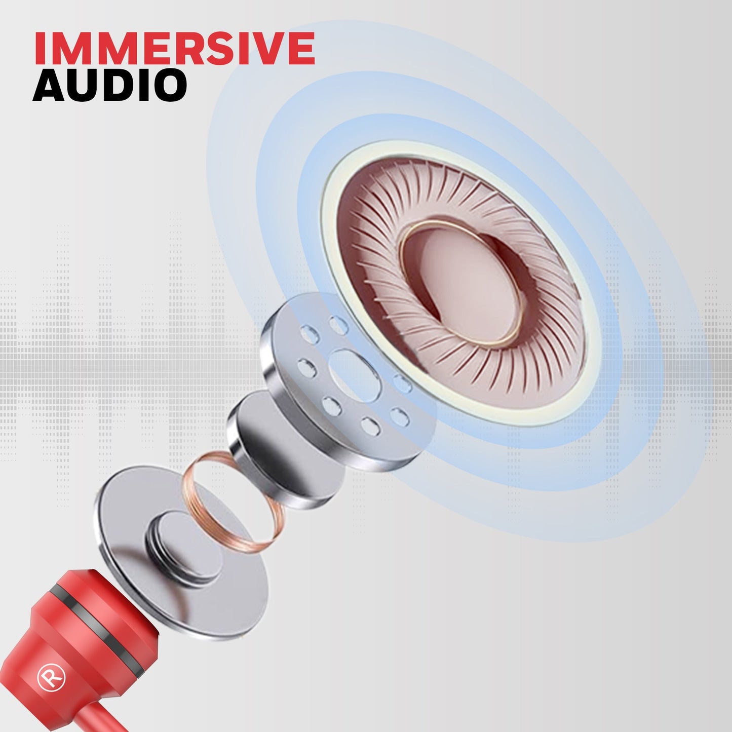 Suono P60 Wired Earphones-Red