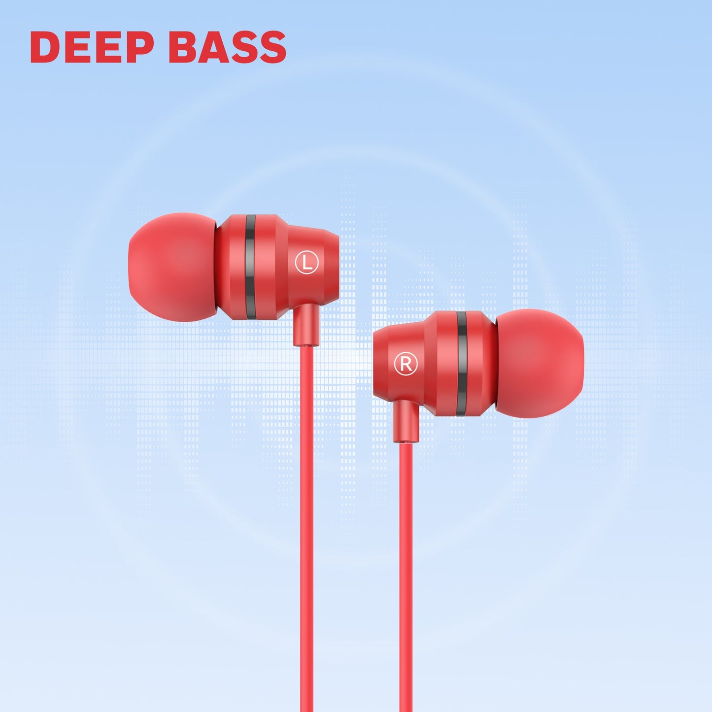 Moxie V50 Wired Earphones-Red