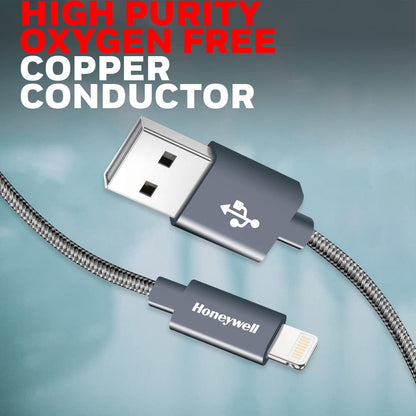 Apple Lightning Sync & Charge Cable 1.2 Mtr (Braided) - Grey