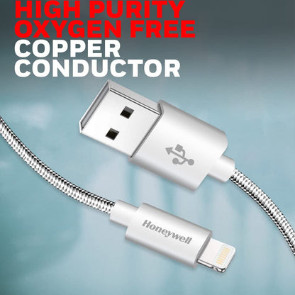 Apple Lightning Sync & Charge Cable 1.2 Mtr (Braided) - Silver
