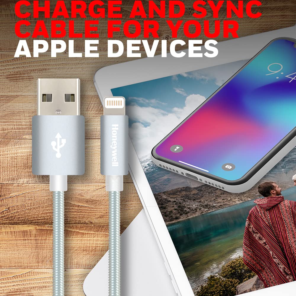 Apple Lightning Sync & Charge Cable 1.2 Mtr (Braided) - Silver