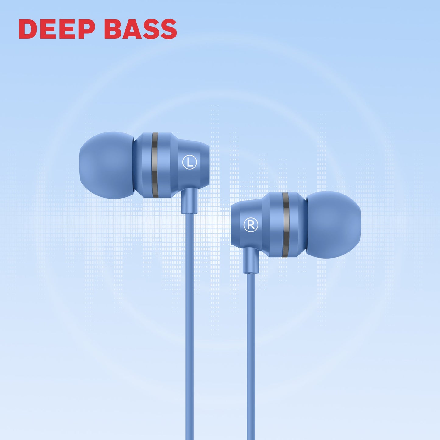 Moxie V50 Wired Earphones-Blue