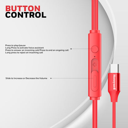 Suono P60 Wired Earphones-Red