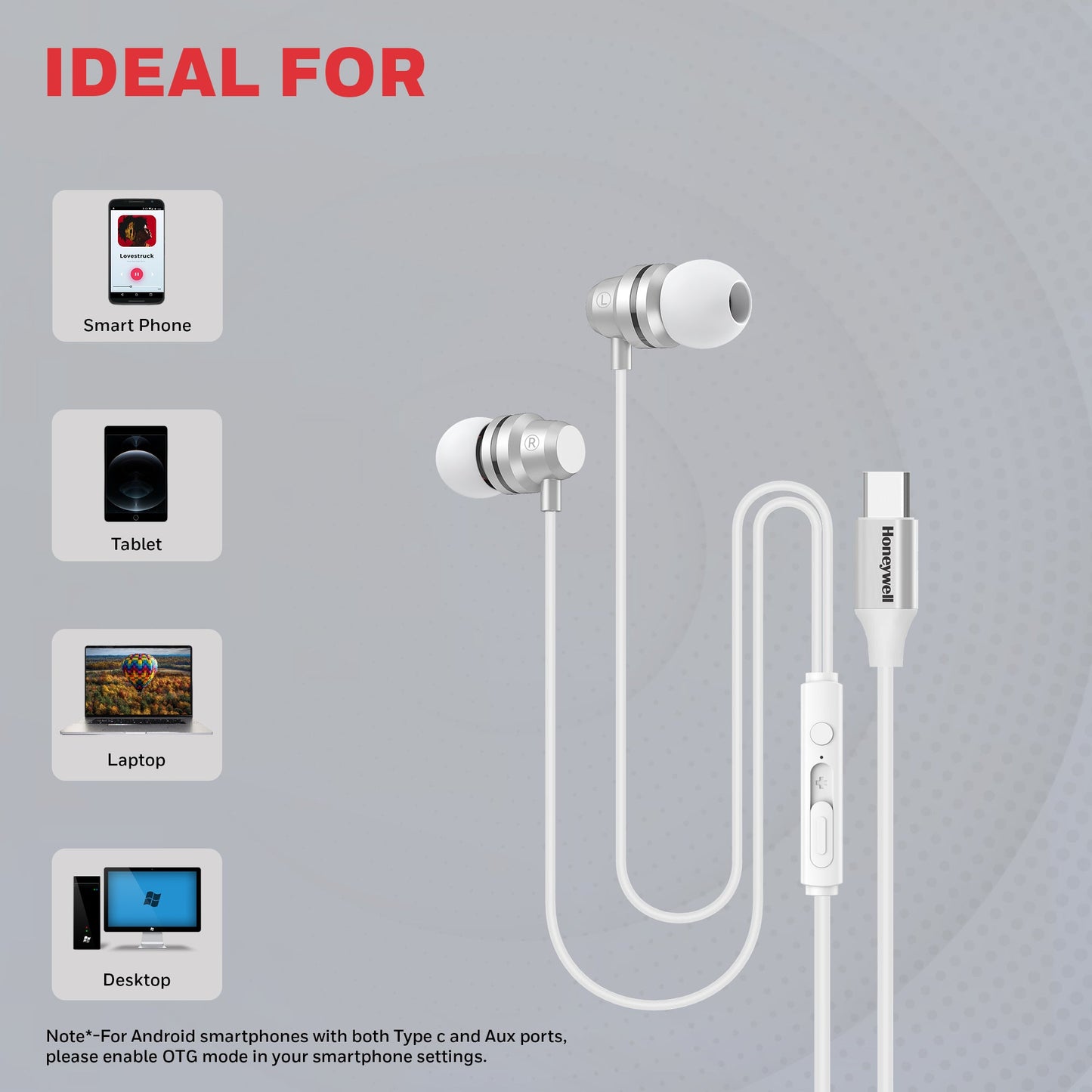 Suono P60 Wired Earphones-White