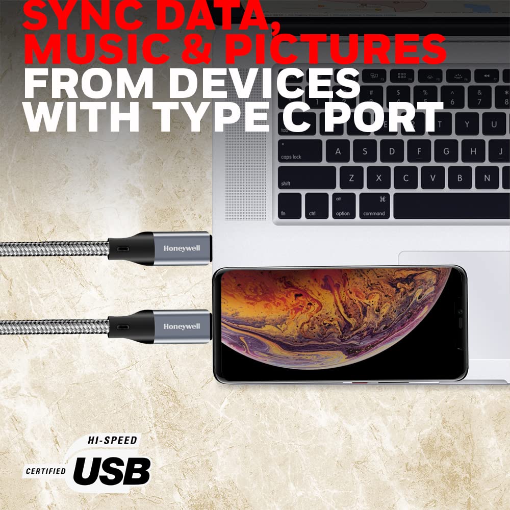 Type C to Type C USB 3.1 cable 1.2mtr - (Braided) - Grey