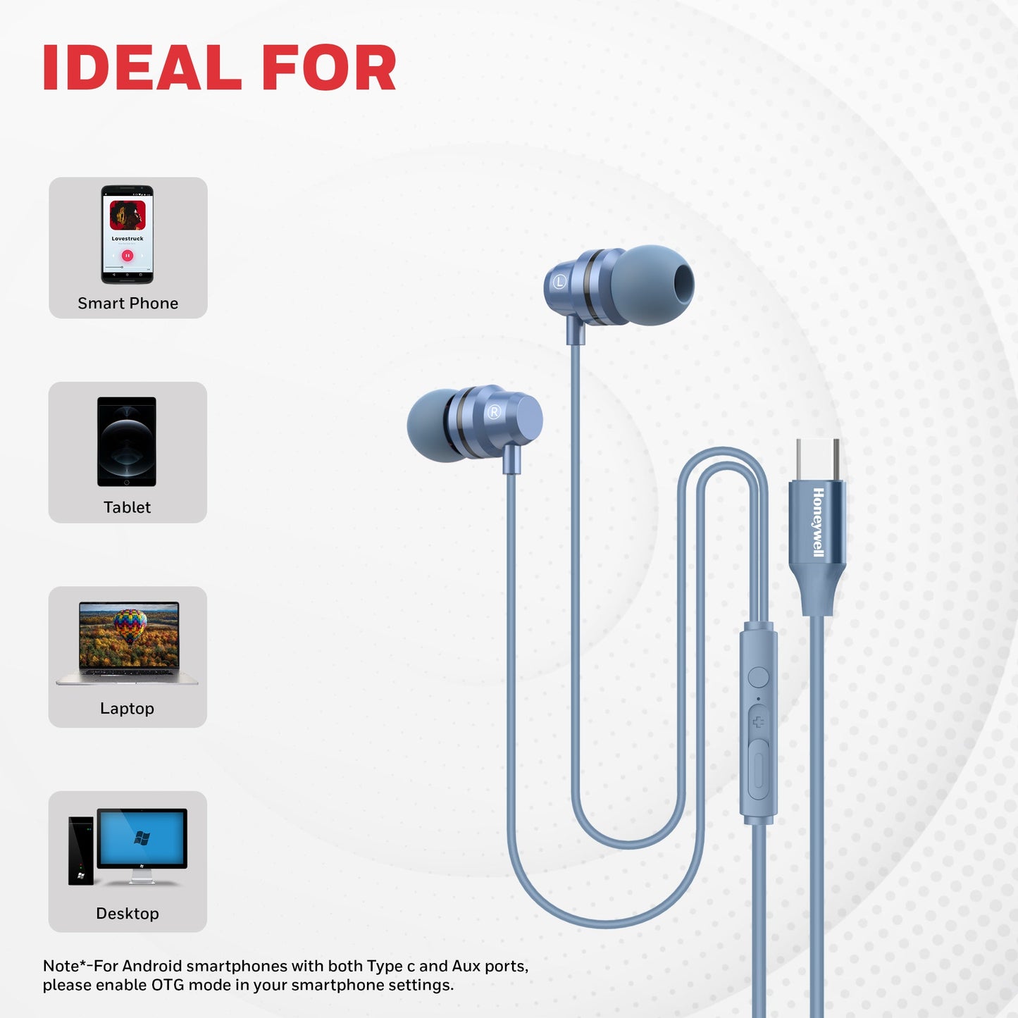 Suono P60 Wired Earphones-Blue