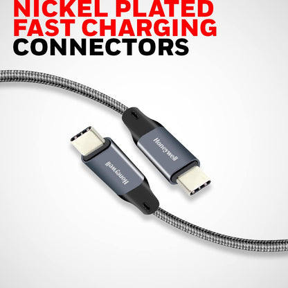 Type C to Type C USB 3.1 cable 1.2mtr - (Braided) - Grey