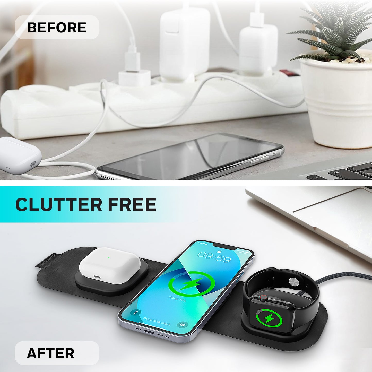 Zest Wireless 3 in 1 Foldable Charger