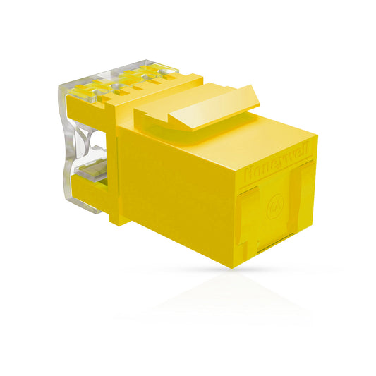 Cat6A UTP Keystone Jack Shuttered YELLOW