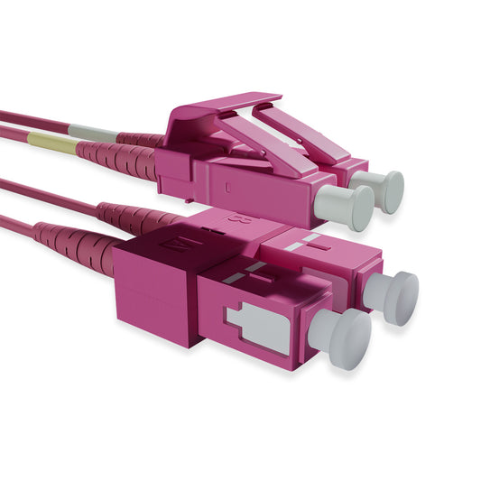 MM OM4 LC-SC Duplex Patch Cord 1 Mtr