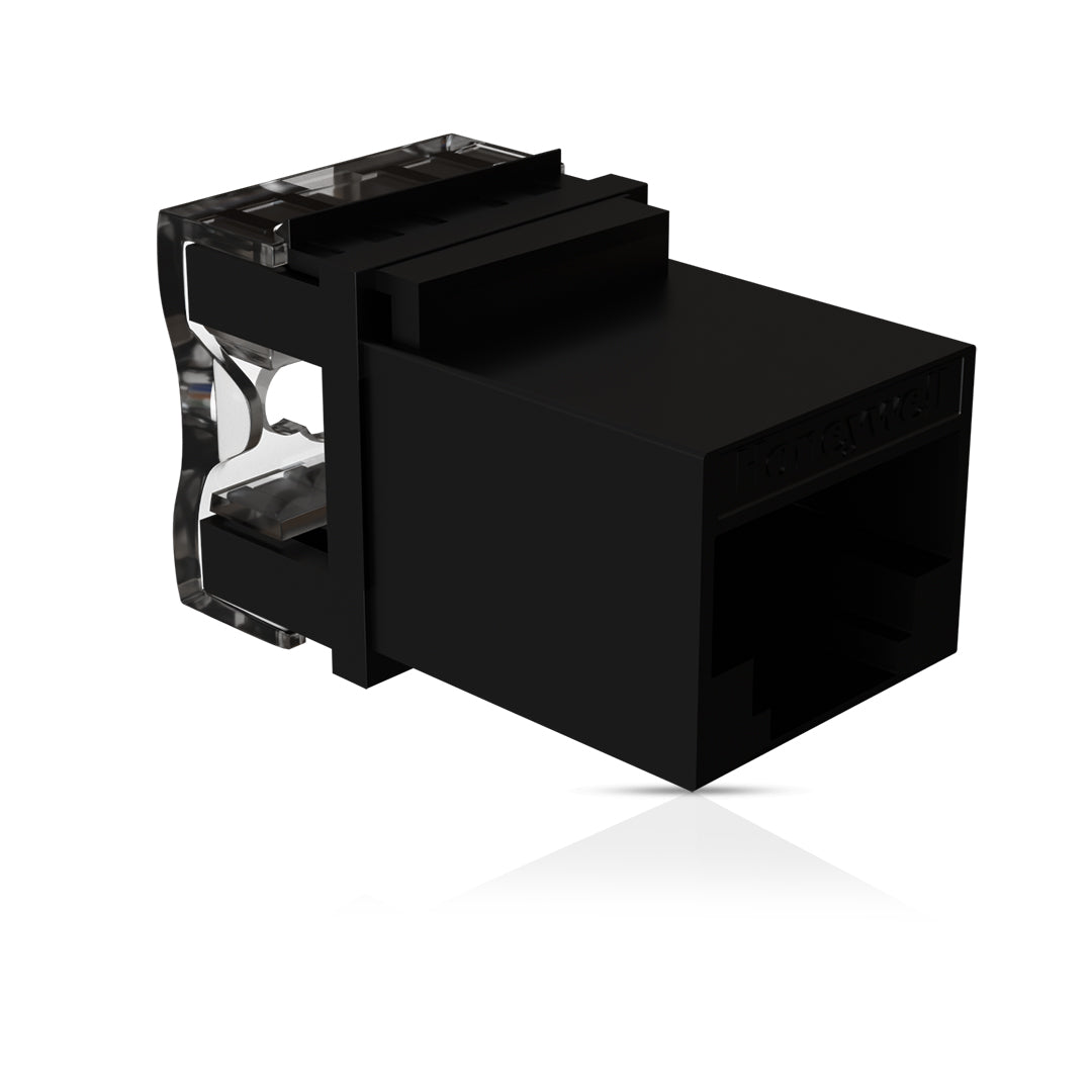 Cat6 UTP Keystone Jack Shuttered BLACK