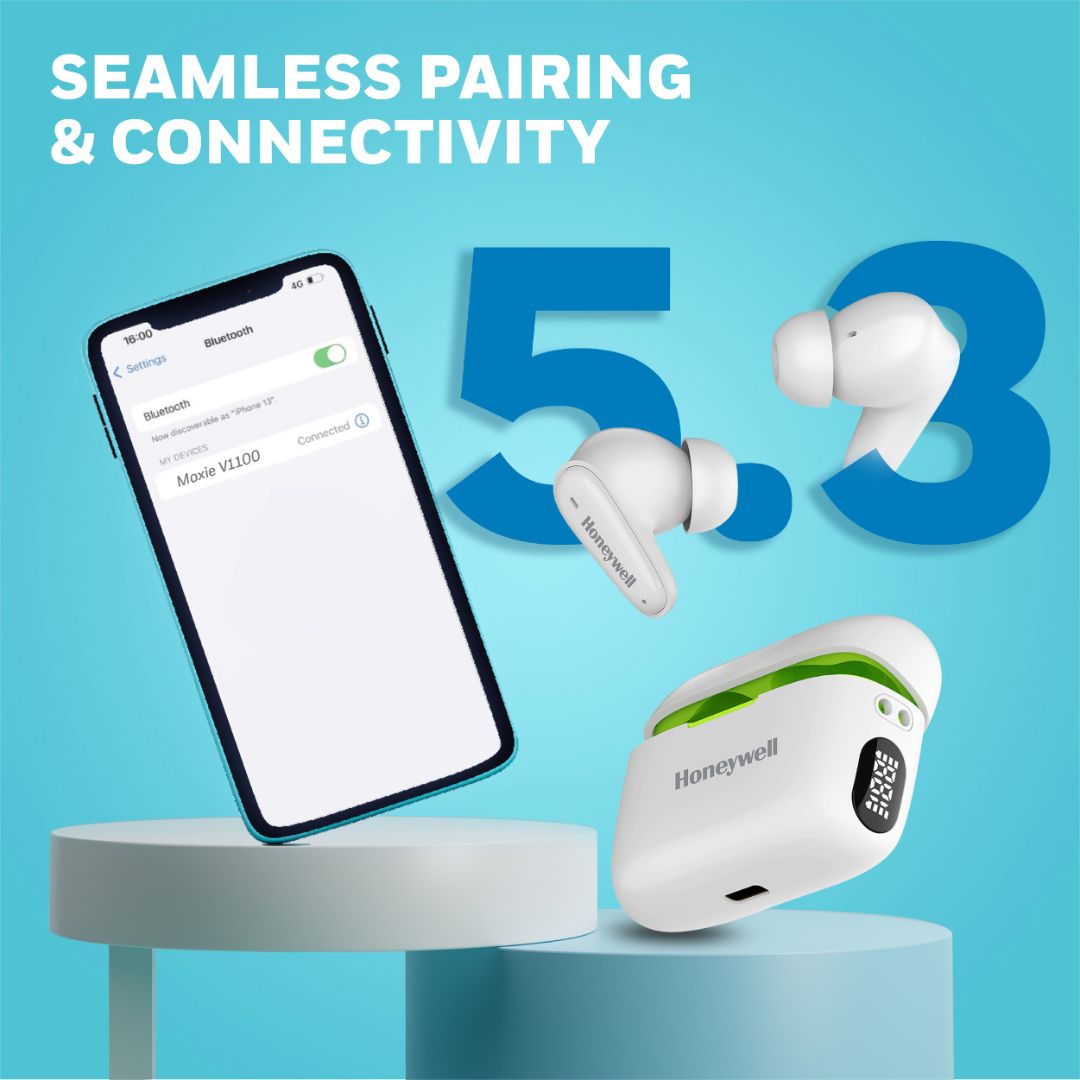 Moxie V1100 Truly Wireless Earbuds-White