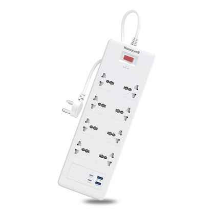 8 Outlet Surge Protector with 2 Type C with PD & 2 USB - White