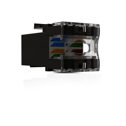 Cat6A UTP Keystone Jack Shuttered BLACK