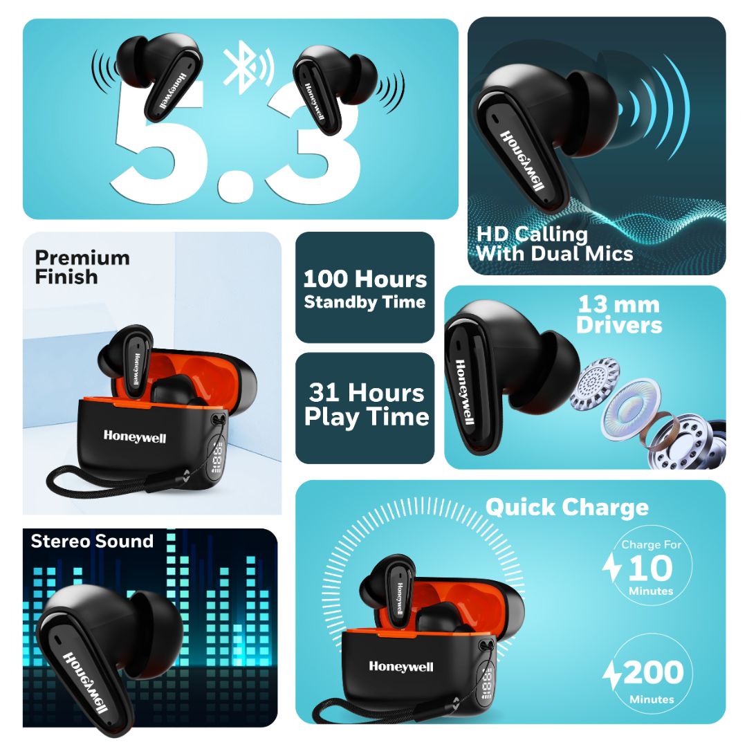 Moxie V1100 Truly Wireless Earbuds-Black