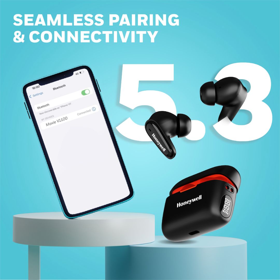 Moxie V1100 Truly Wireless Earbuds-Black