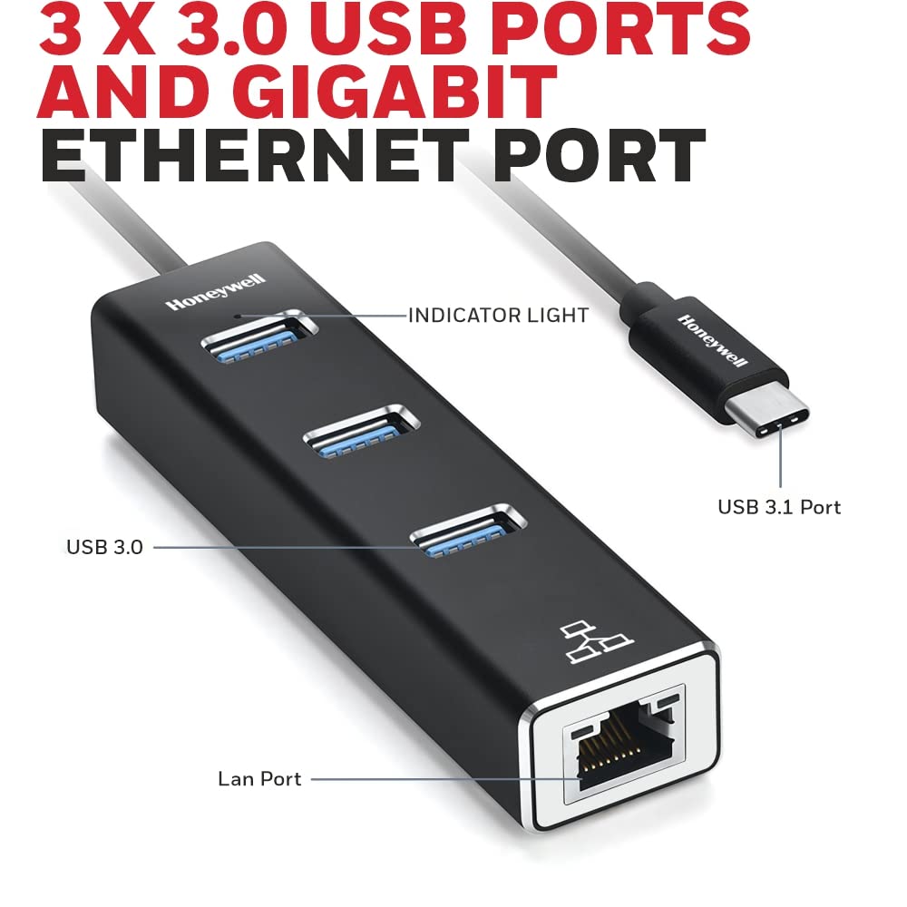 Type C to USB 3.0 with Gigabit Ethernet Adapter