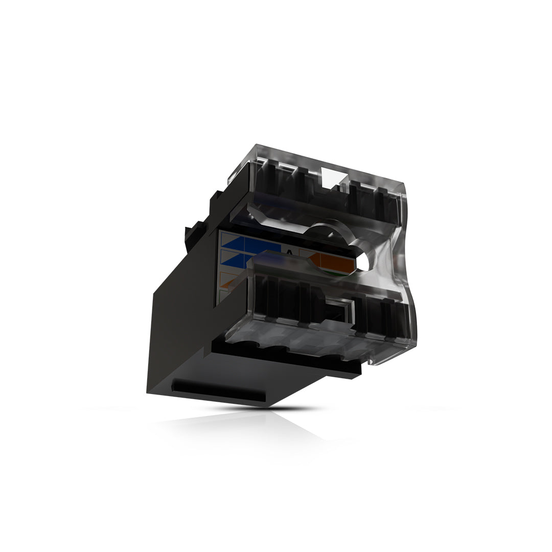 Cat6A UTP Keystone Jack Shuttered BLACK