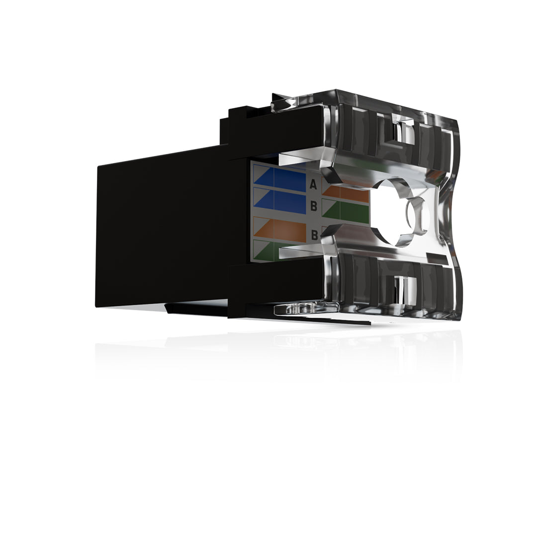 Cat6 UTP Keystone Jack Shuttered BLACK