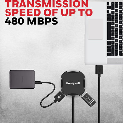 4-In-1 Ultra Slim USB Hub 2.0, 1.2 Meter Cable